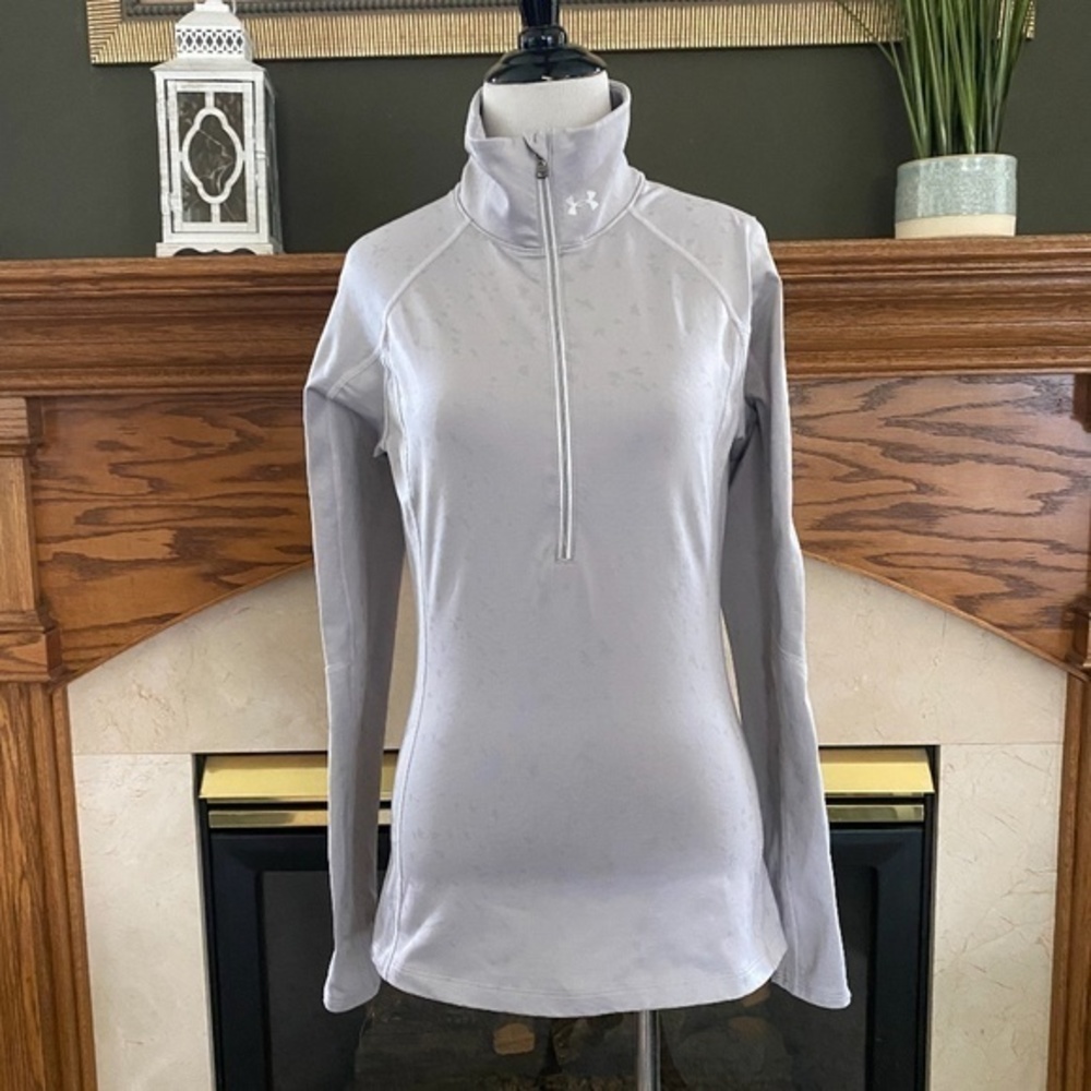 Under Armour Cold Gear Half Zip Activewear Gray Pullover Sz. S‎